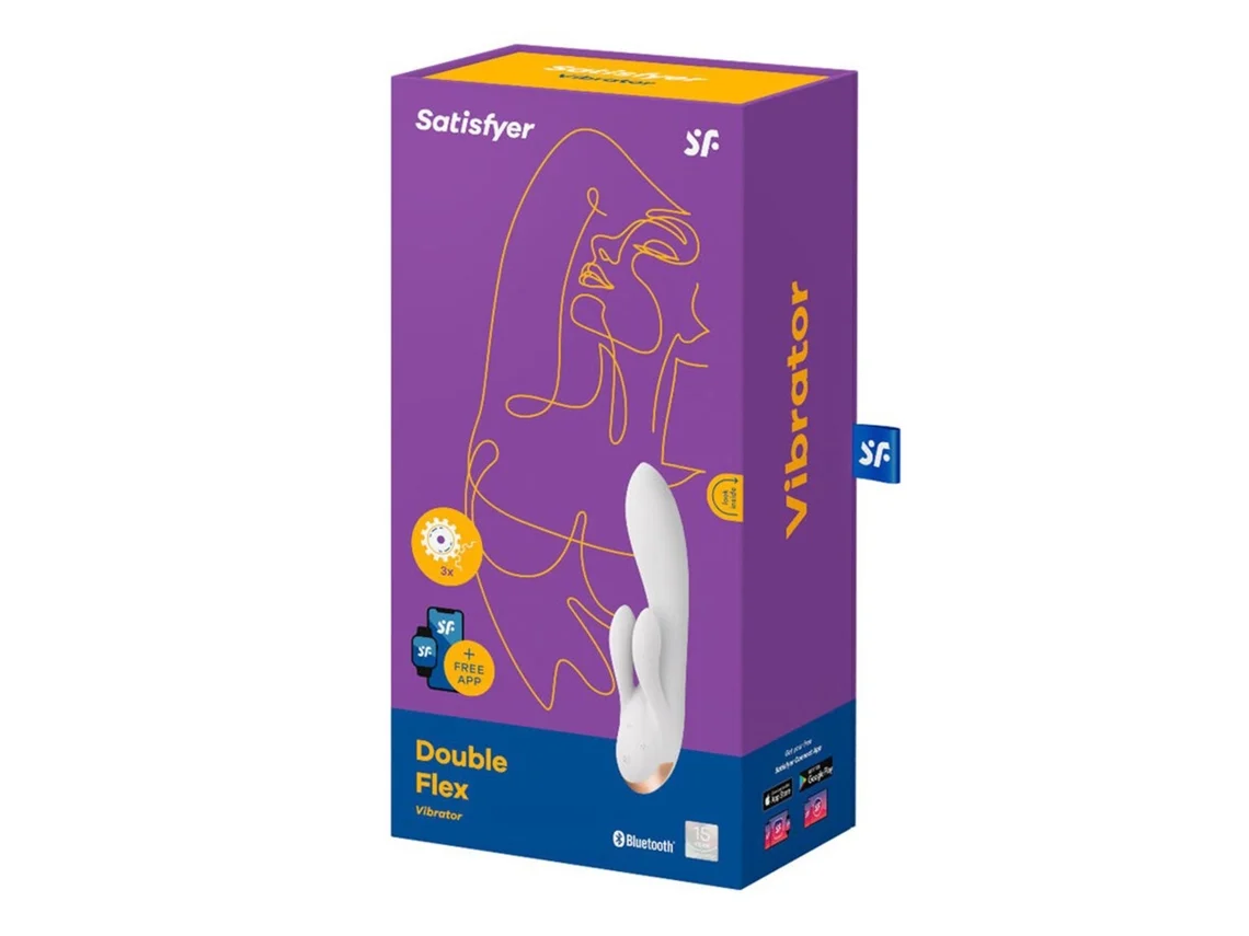 Vibrador Rabbit Conectado Double Flex Branco - Satisfyer