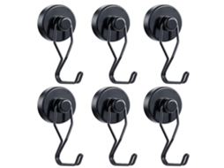 Ganchos magnéticos de neodímio Rebe de 100 lb (45 kg), ganchos antifurto de aço inoxidável para uso interno e externo, Shikai, 6 peças.