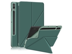 Capa Para Tablet Lurelia, Para Samsung Galaxy Tab S9 Plus 12.4 2023 X810/x816b/x818u Para Transformadores, Verde Escuro, Proteção Antiquedas