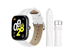 Bracelete para Xiaomi Band 9 Pro / Redmi Watch 6 / 5 Couro com Pino e Textura de Bambu Branca XIAOMOYU