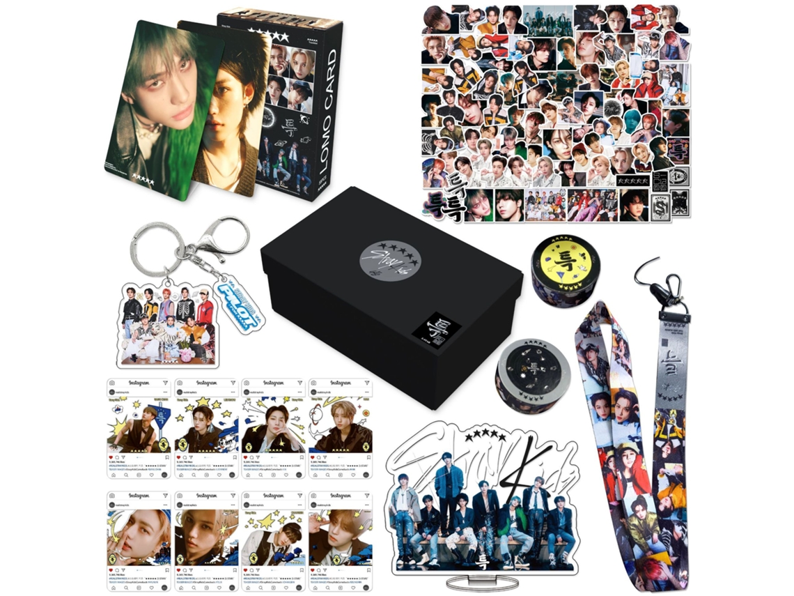 Produtos Oficiais Do Stray Kids Chaveiro, Cartão E Conjunto De Adesivos Do Hyunjin | Para Colecionadores E Stay Brilvibera