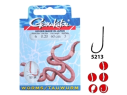 Conjunto de 3 Ganchos GAMAKATSU Worm Ls-5213 60 Cm