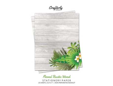 Livro Floral Rustic Wood Stationery Paper Cute Letter Writing Paper For Home, Office, 25 Sheets De Crafterly Paperie (inglês)
