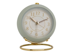 Omni-reloj De Metal Estilo Europeo Silencioso Niños Alarma Cuarzo Verde Claro Para Sala Dormitorio