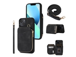 Capa para iPhone 13 Pele Sintética Preto