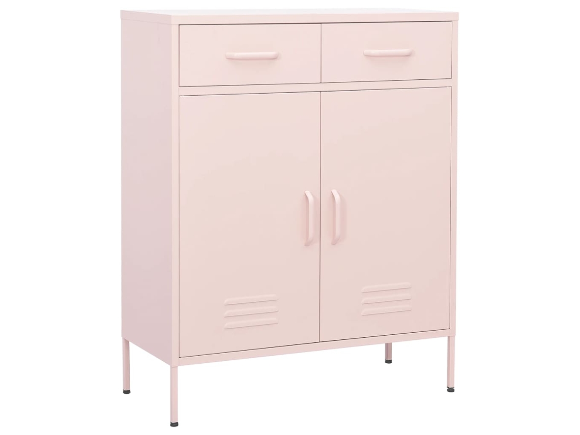 Vidaxl Armário De Arrumação Aço 80x35x101,5 Cm Rosa
