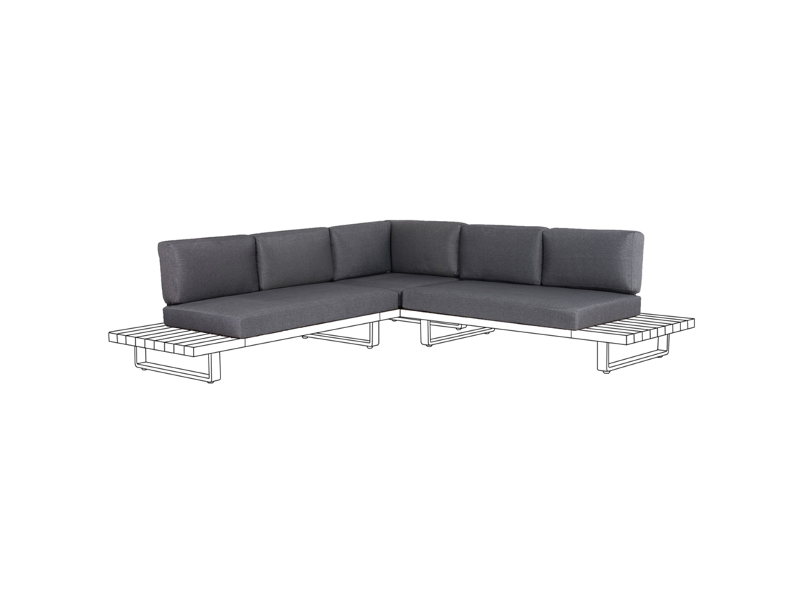 Conjunto De Capas Para Almofadas De Exterior Beliani Mykonos De Poliéster Cinzento 136x75x11
