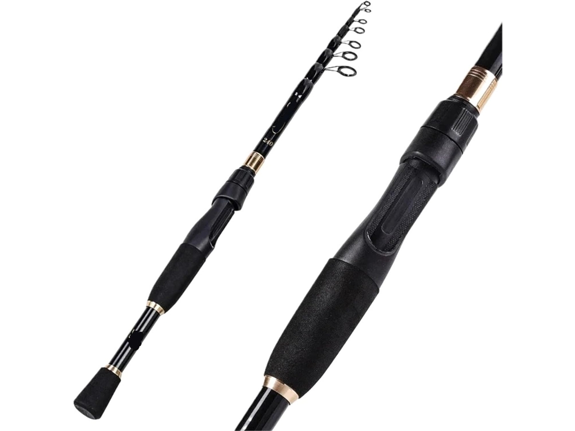 1,8 M 2,1 0,4 Vara Pesca Telescópica Ultraleve Fibra Água