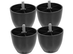 Mipcase Conjunto De 4 Pés Substituição Redondos Para Sofá, Ajustáveis, Em Plástico, Para Móveis, Cadeiras E Mesas