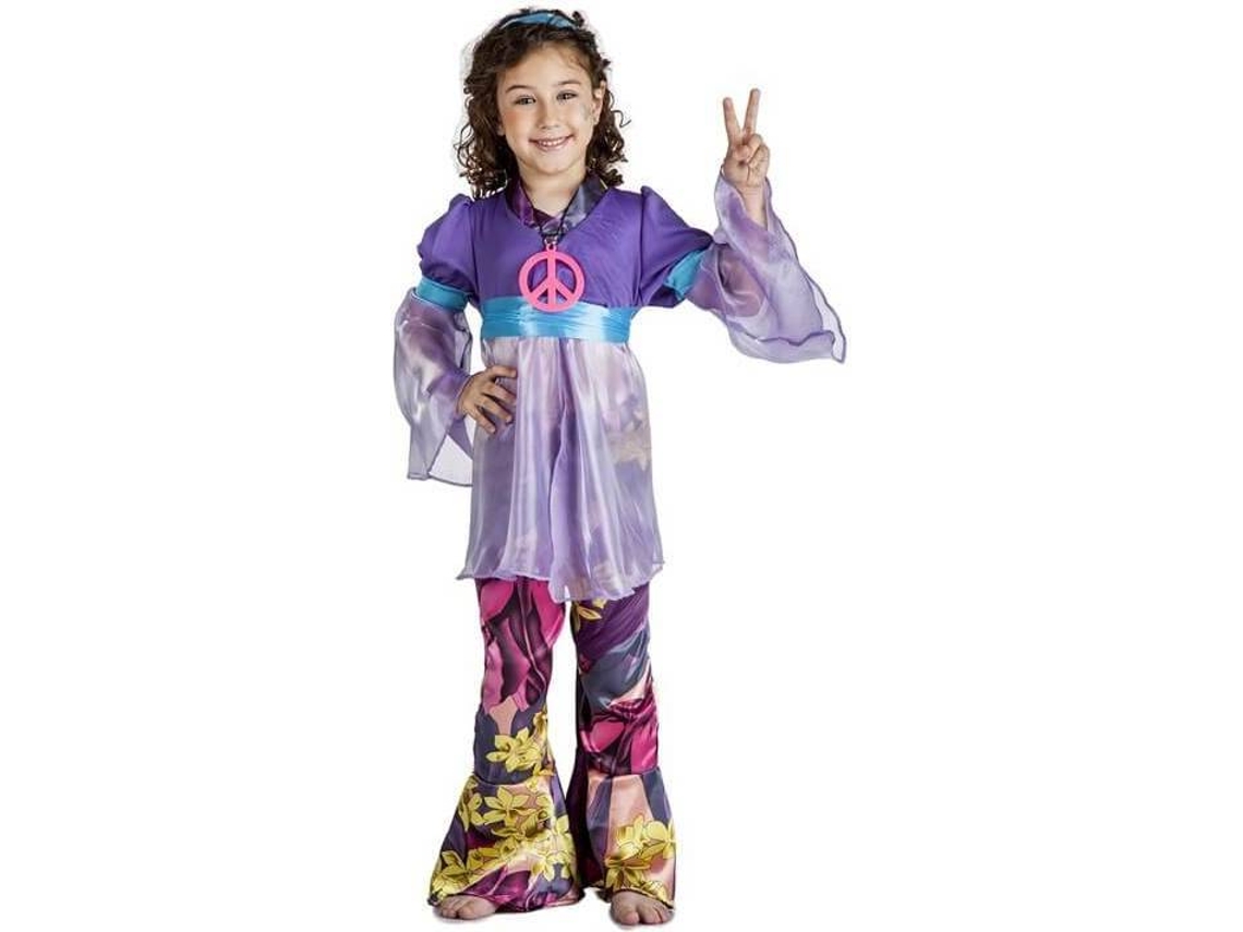 Fato de Menina DISFRAZZES Hippie Roxa (Tam: 3 a 4 anos)