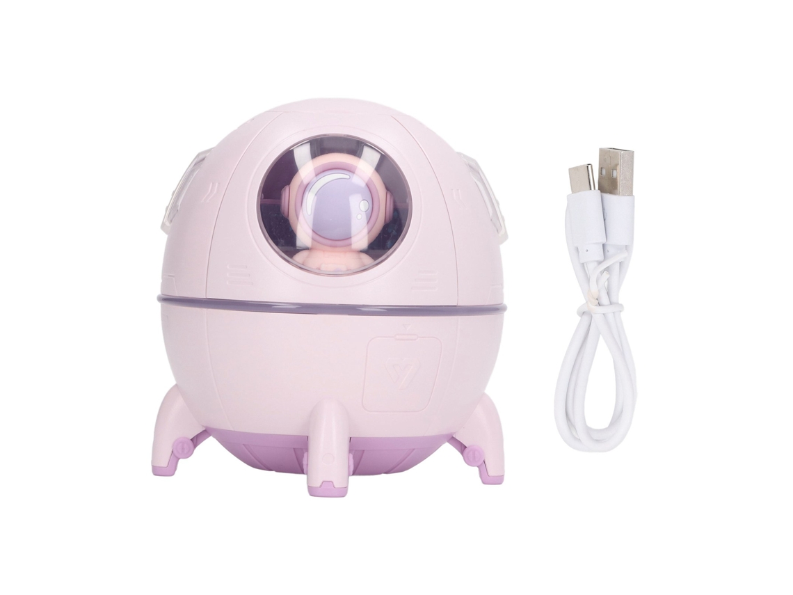 Humidificador Capsula Espacial Usb com Grande Neblina Difusor Luz Noturna Bebê Cute Roxo Claro para Lar Carro Escritório