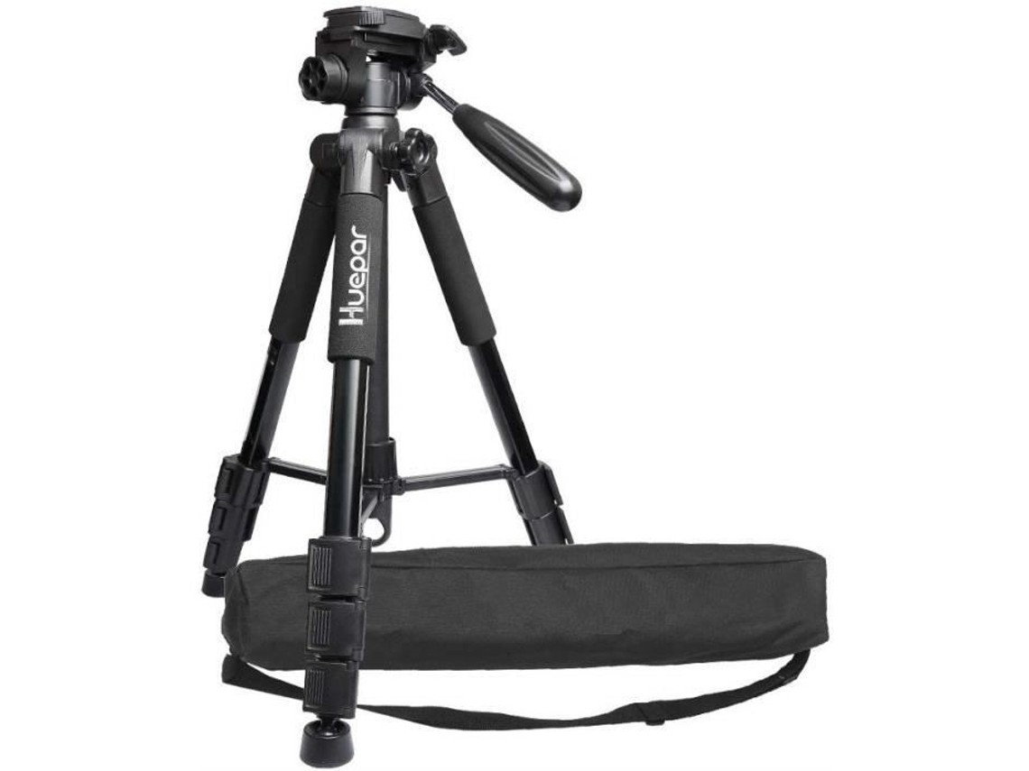 Tripé Portátil Ajustável Huepar Tpd14 De 143 Cm (56 Polegadas) Com Nível A Laser, Cabeça Panorâmica Flexível De 3 Eixos E Plataforma.