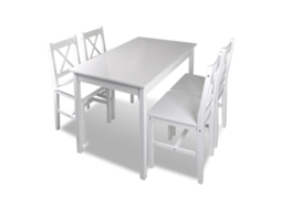Dining Table And Chair, Dining Tables And Chairs Vidaxl Branco Madeira
