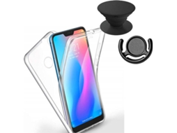 Kit Capa, PopSocket e Suporte PopSocket Xiaomi Mi 9 3x1 360º Impact Protection Transparente