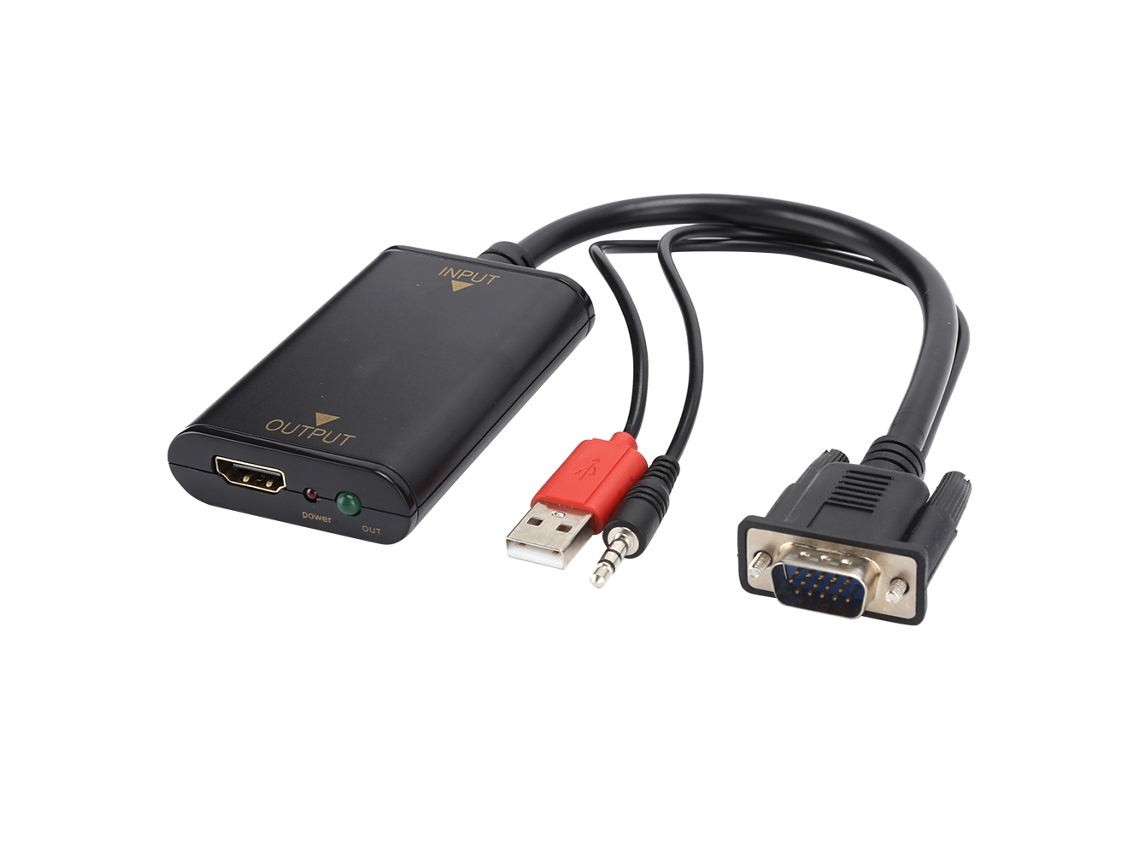 Cabo Usb Com Adaptador De Áudio, Conversor De Vídeo Vga Para Hdmi, Excelente Desempenho. Aquaforge