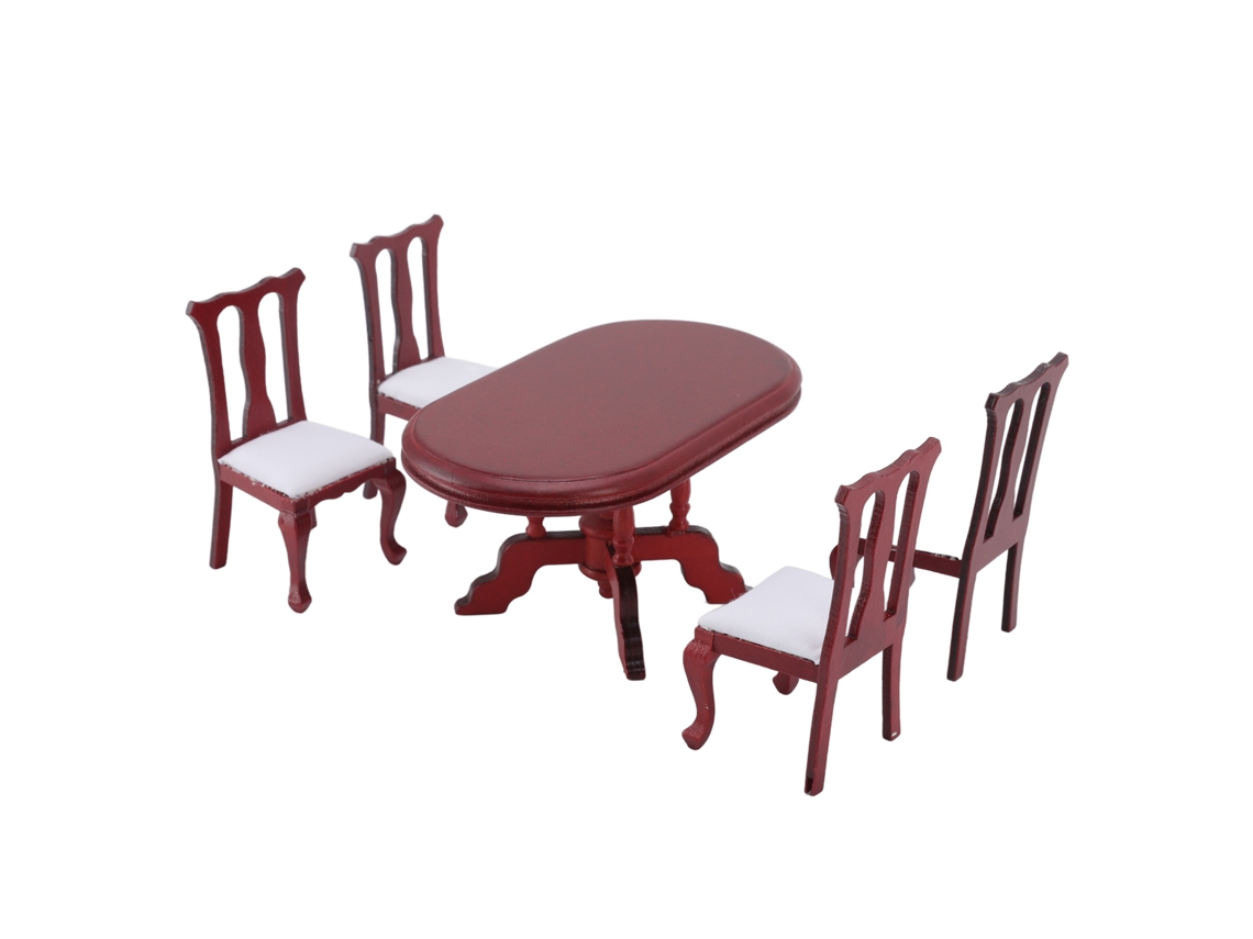 Mesa E Cadeira De Jantar Para Casinha De Boneca Escala 1:12 Móveis Em Miniatura