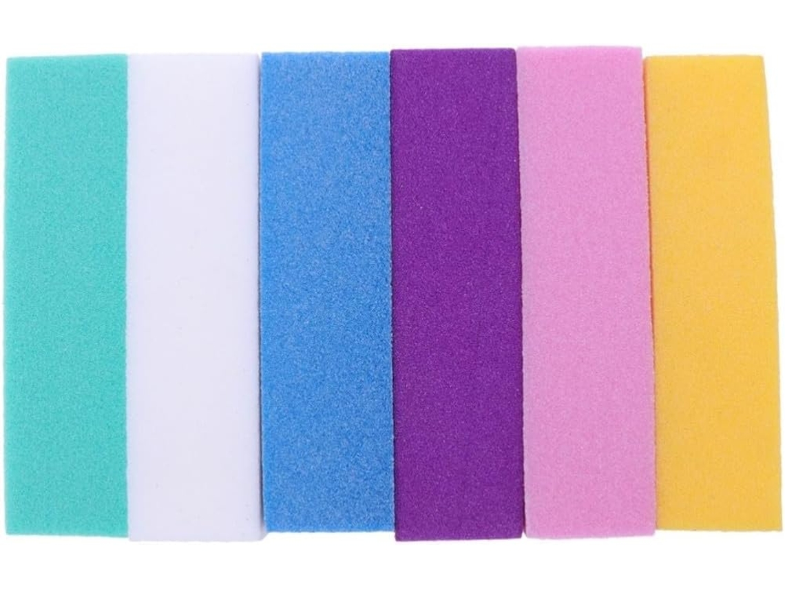 Bloco De Lixa De Esponja Para Unhas, Conjunto De 6 Peças