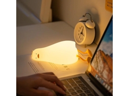 Luminária Noturna De Silicone Com Led Em Formato De Pato Deitado E Sensor De Toque.