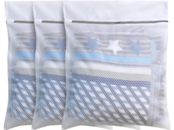 Conjunto de 3 sacos de malha colmeia para roupas delicadas com zíper BRILVIBERA