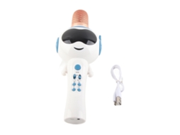 Microfone sem fio Bluetooth para crianças com modo de som inteligente e luzes azuis | S/MARCA