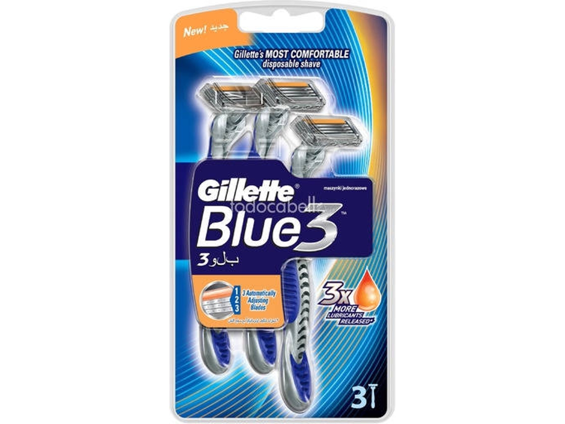 Lâmina de Barbear GILLETTE Azul 3 Descartáveis 3 Unidades