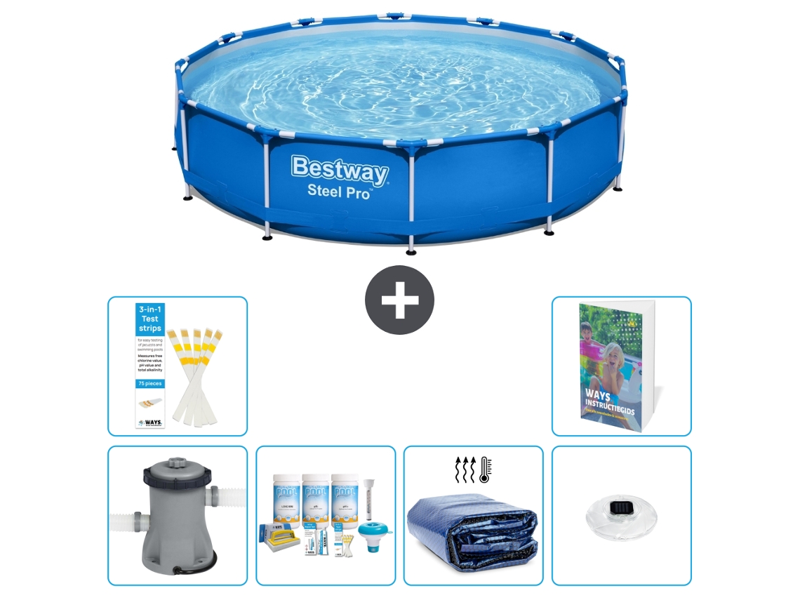 Piscina Bestway Steel Pro Redonda 305x76 Cm 5 peças S228 BESTWAY
