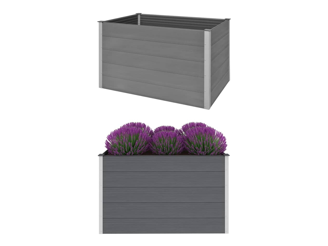 Vaso para plantas VIDAXL Cinzeto WPC (150 x 100 x 91 cm)
