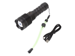 Lanterna Led Potente, Recarregável Via Usb, Super Brilhante com 3000 Lúmens, em Liga de Alumínio CHABERLU