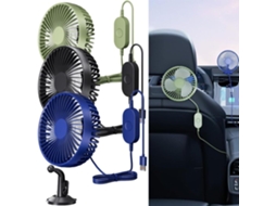 Ventilador Para Carro 12v/24v, 3 Velocidades E Rotação, Recarregável