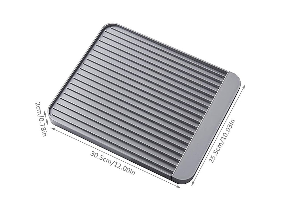Tapete De Escurridor Para Pratos Com Diatomácea Absorvente 33,5x25,5x2cm Antideslizante Resistente Ao Desgaste