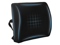 Vidaxl Almofada Lombar Preto Espuma De Memória 35,5 X 30 X 12 Cm