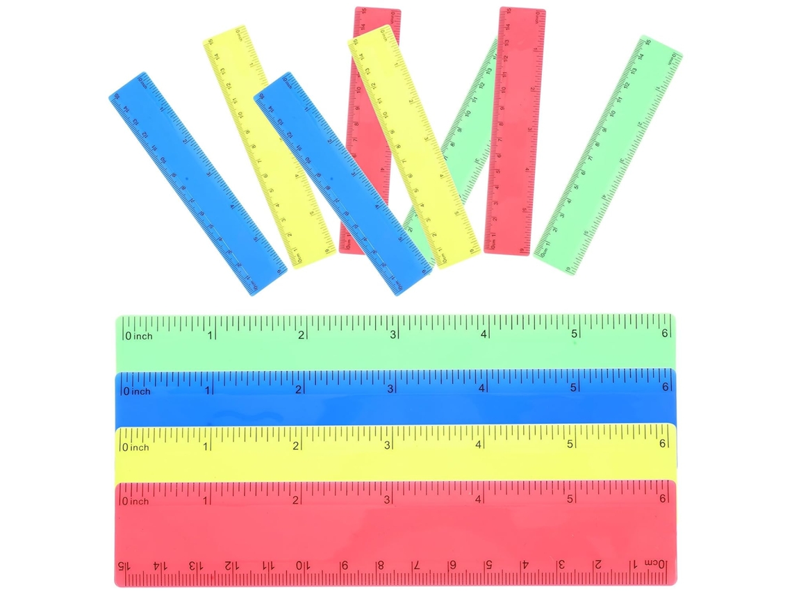 Conjunto de 20 réguas multifuncionais Shineofi para estudantes, leves e resistentes, em plástico, ideais para uso na sala de estar.