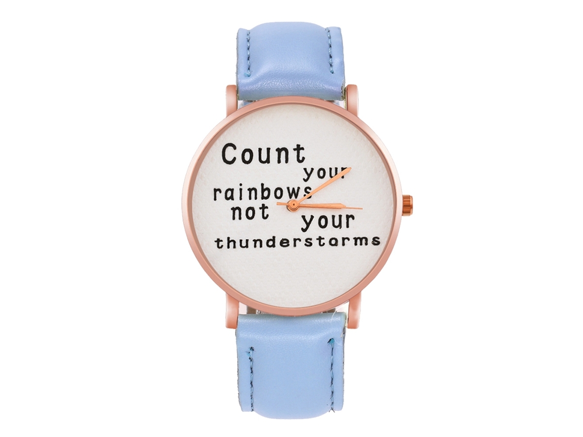 Reloj De Cuarzo Unisex Con Correa De Cuero Pu Zhoulianfa Azul Claro