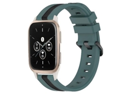 Lurelia Garmin Forerunner Sq2 Music Pulseira Vertical De 20mm, Silicone Bicolor, Verde E Preto