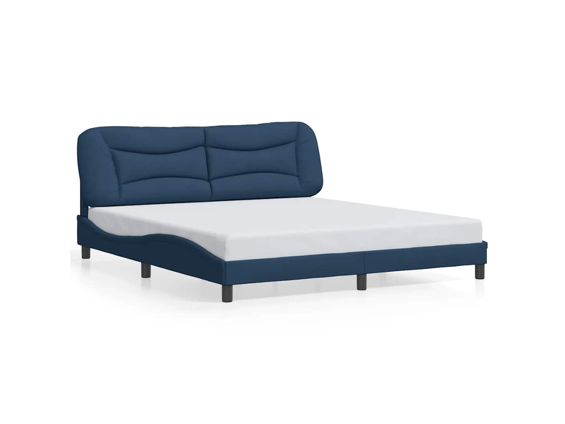 Estrutura de Cama sem Colchão Hvar 200x200 cm Tecido Cinzento claro MAISON EXCLUSIVE
