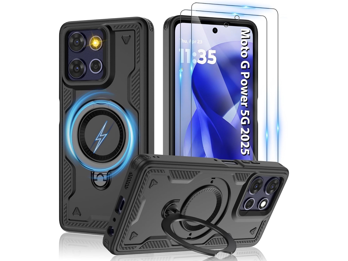 Capa Para Moto G Power 5g 2025 ,compatível Com Magsafe | Kit Com 2 Películas Hd De Proteção Para Tela Preto Panoona