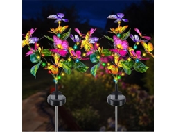 Luzes Solares De Borboletas E Flores, Decoração De Paisagem À Prova Dágua SUNNY SPACES