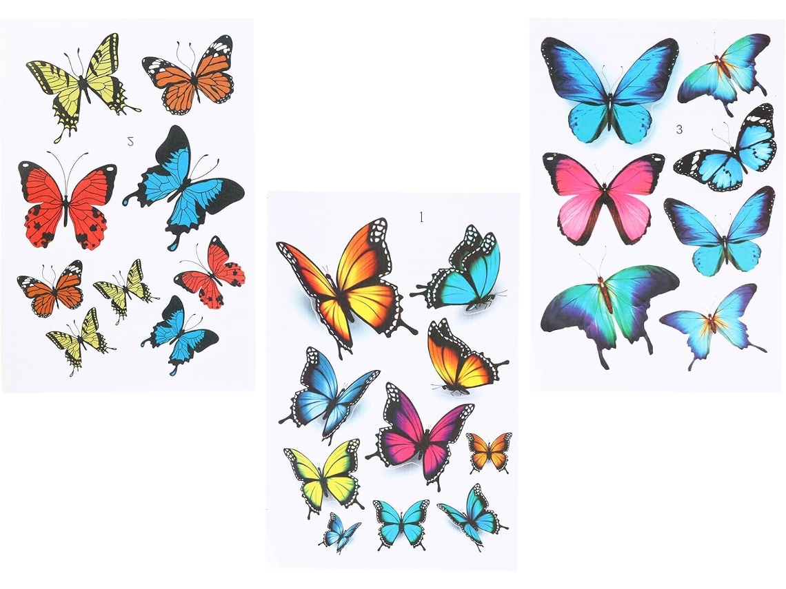 Conjunto De 3 Adesivos De Borboleta Para Carro - Decoração Criativa E Adesivo De Alta Aderência