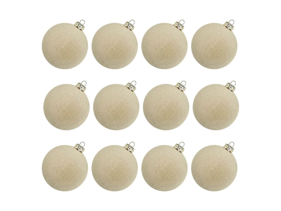 Enfeites De Bola De Natal, 12 Peças De Bolas De Natal De Veludo, Bolas De Árvore De Natal Com Flocagem, Bolas De Plástico, 2,36 Polegadas
