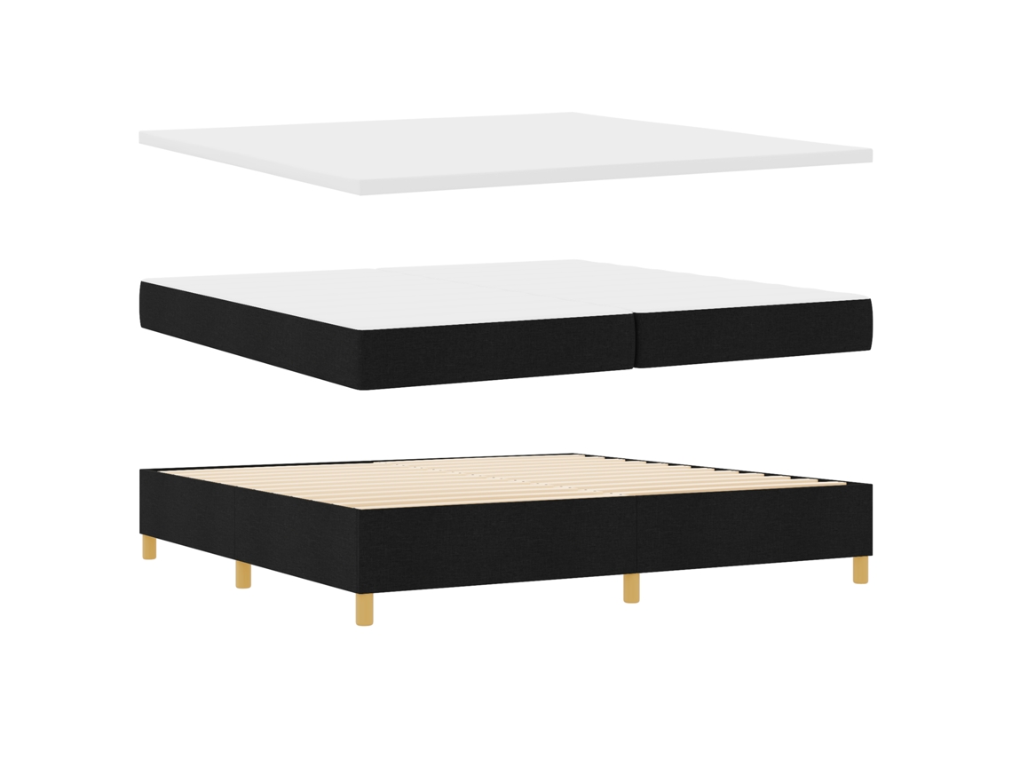 Cama Box Com Colchão Preto Vidaxl (200x200 Cm)