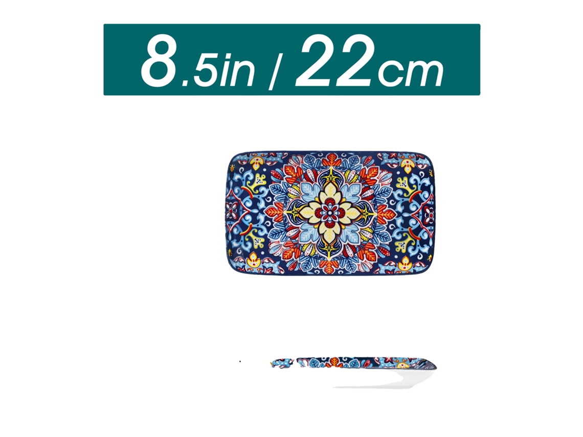 Pratos De Servir, Forma Retangular, Material Cerâmico, 8,5 Polegadas 6pcs