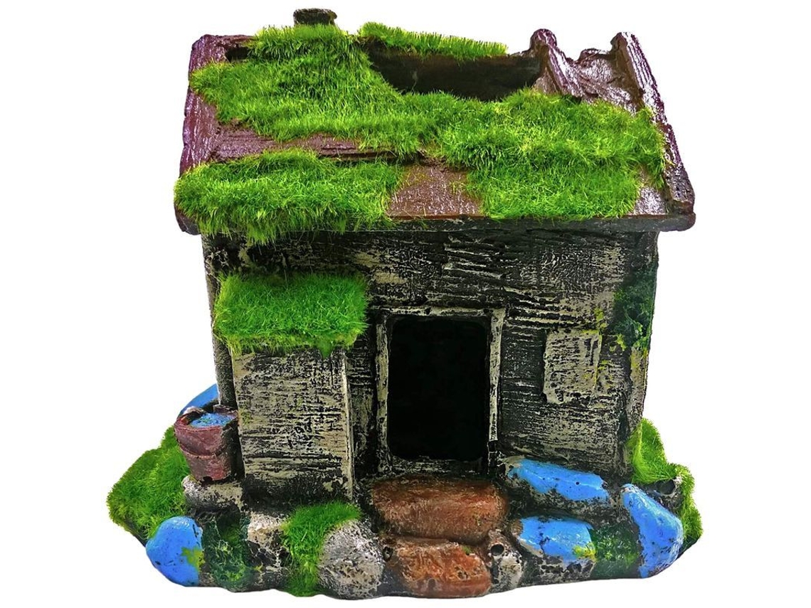 Decoración de Acuario, Casa Cueva, Musgo Verde, Refugio para Peces S/MARCA