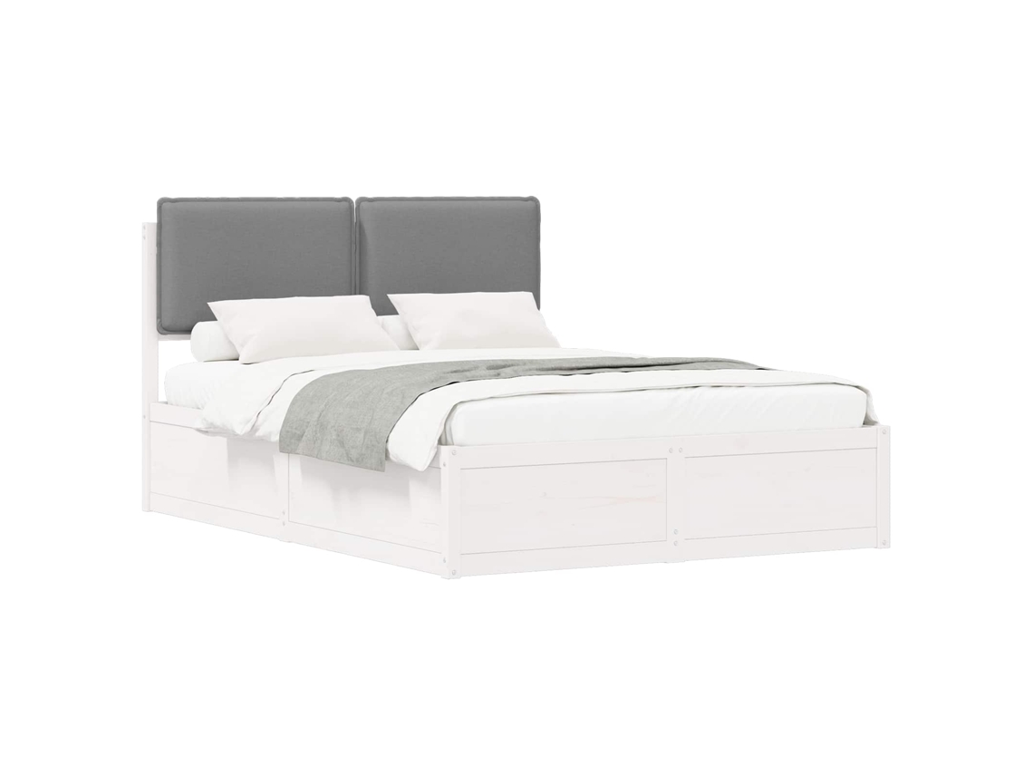 Estrutura de Cama com Cabeceira Estofada Cinzento Claro MAISON EXCLUSIVE