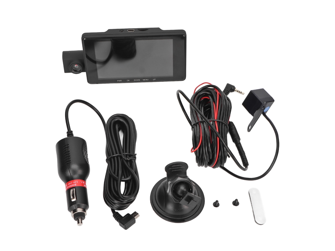 2026zentro-câmera De Carro Dash Cam 4 Polegadas Hd 1080p Detecção De Movimento Inteligente Frontal E Traseira