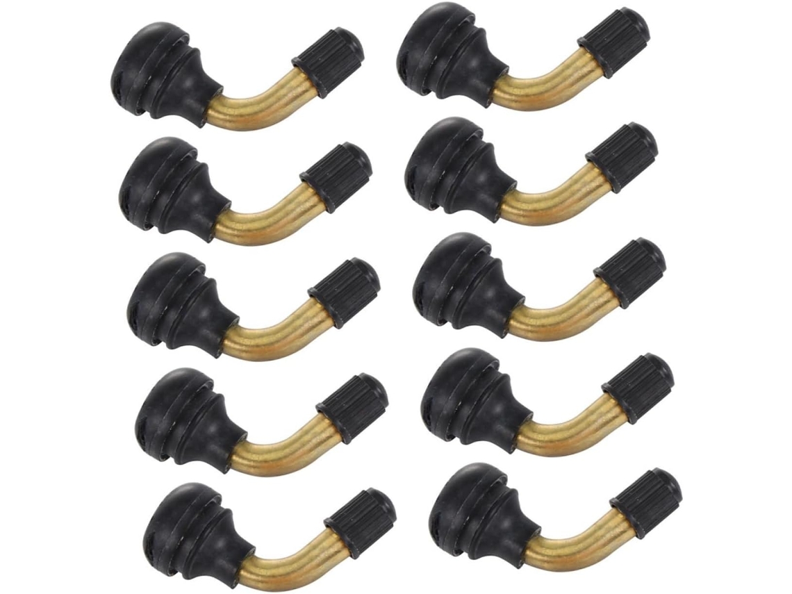 Conjunto De 10 Válvulas Angulares Para Pneus Sem Câmara Com Encaixe De Borracha.