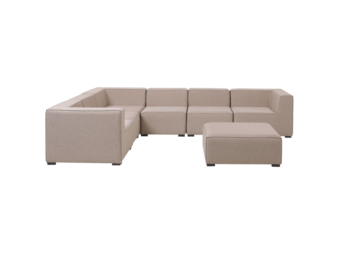 Sofá de jardim modular BELIANI Arezzo de Poliéster Creme 320x250x65