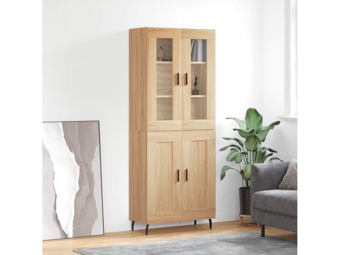 Vidaxl Armário Alto 69,5x34x180 Cm Derivados De Madeira Cor Sonoma
