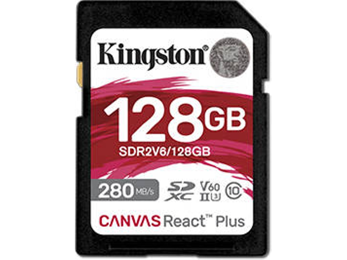 Cartão de Memória KINGSTON SDXC Canvas React Plus V60 SD 128 GB