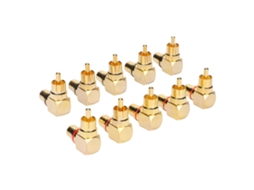 ADAPTADORES Mali RCA ângulo reto macho para fêmea 90 graus cobre dourado