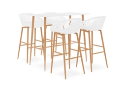 Vidaxl 5 Pcs Conjunto De Bar Branco